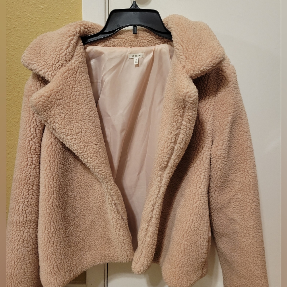 Teddy coat, blush pink